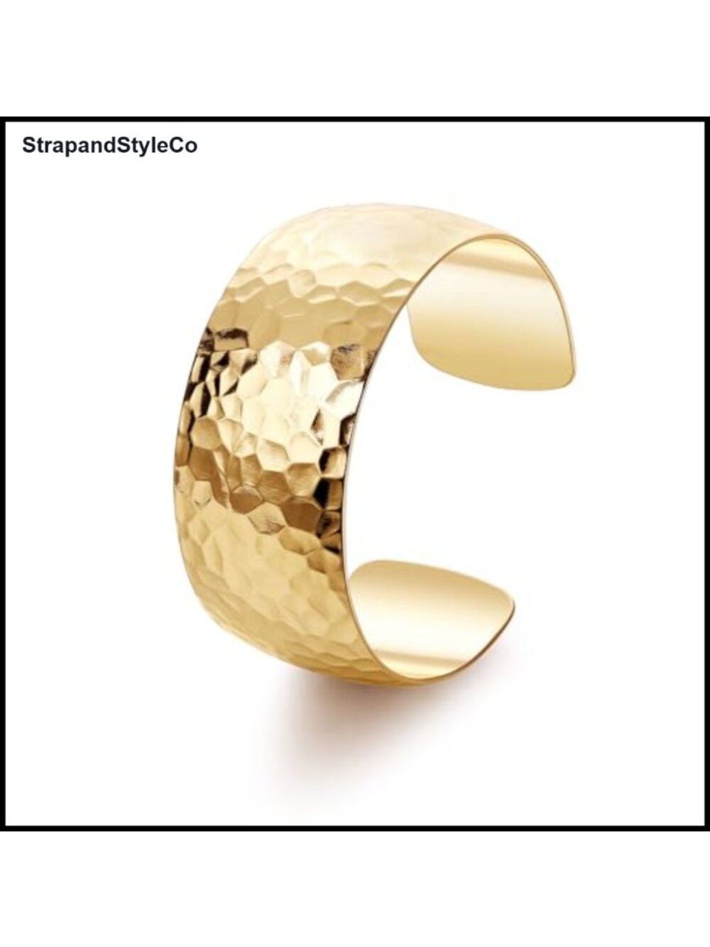 18K Gold Plated Cuff Bracelet Open Wide Bangle Hinged Women's Jewelry Gift